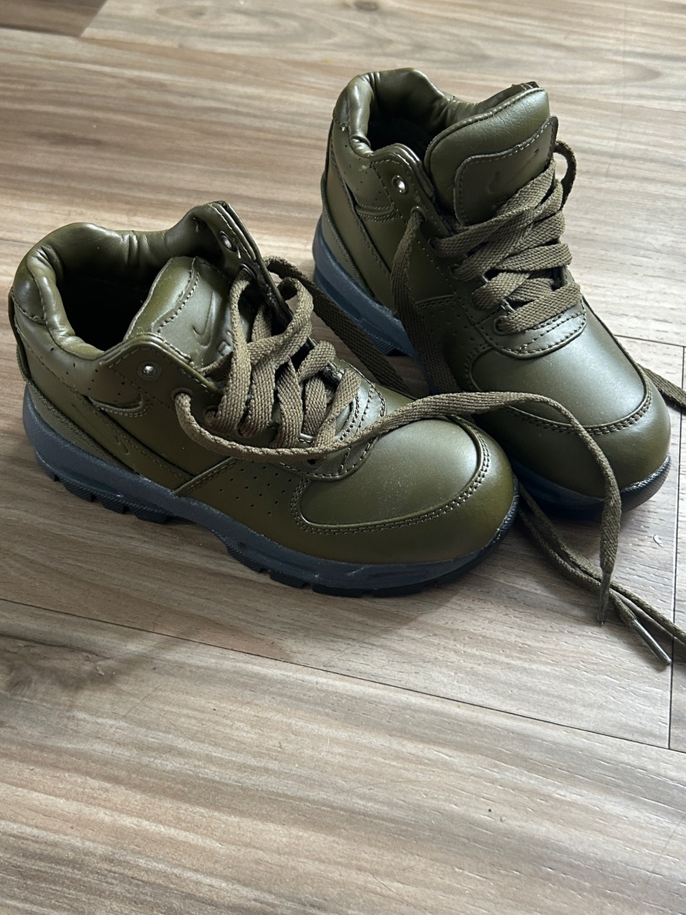 Nike Olive Green Lace-Up High-Top Sneakers